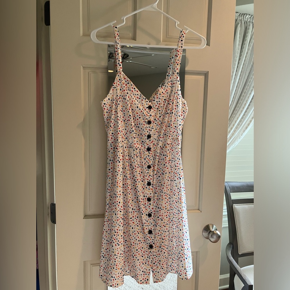 Banana Republic Multicolor Button-Front Midi Dress Size M